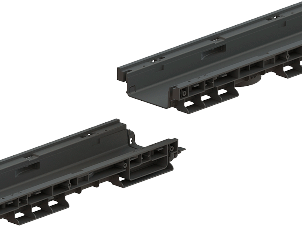 Rigola POLYMAX BASIC DN100 H55 cu gratar metalic zincat, clasa de sarcini pina la 3 tone (1000x145x55)